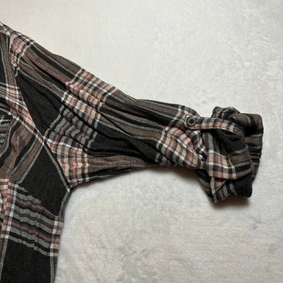 Lane Bryant Plaid Button Down Shirt Size 18/20 Roll Tab Sleeve Preppy Hipster - Picture 6 of 10
